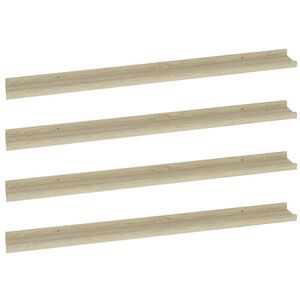 vidaXL &Eacute;tag&egrave;res murales 4 pcs ch&ecirc;ne sonoma 100x9x3 cm