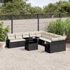 vidaXL Salon de jardin 11 pcs avec coussins noir r&eacute;sine tress&eacute;e