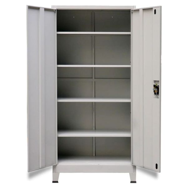 vidaXL Armoire de bureau avec 2 portes Acier 90 x 40 x 180 cm Gris