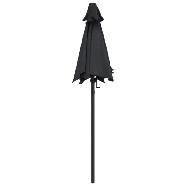 vidaXL Parasol Noir 200x224 cm Aluminium