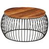 vidaXL Table basse &Oslash;68 cm Bois de r&eacute;cup&eacute;ration solide