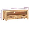 vidaXL Meuble TV 110x30x40 cm Bois de manguier brut