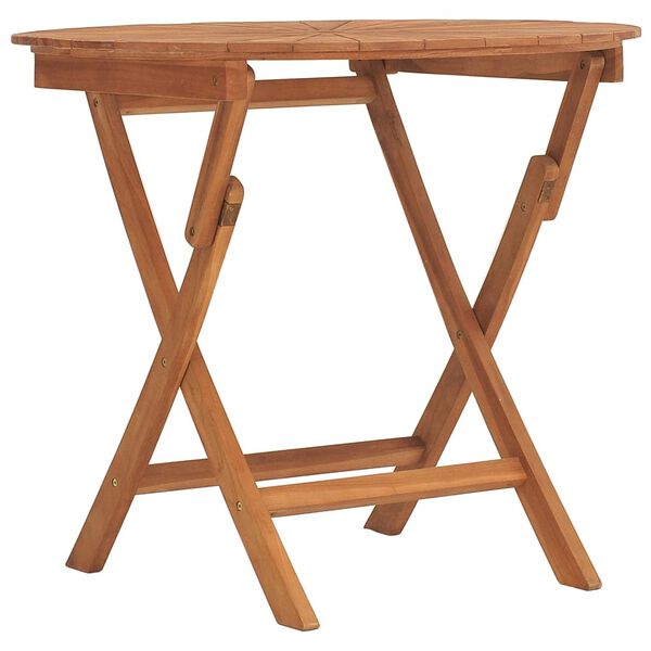 vidaXL Table pliable de jardin &Oslash; 85x75 cm bois massif de teck