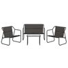 vidaXL Salon de jardin avec coussins 4 pcs anthracite acier