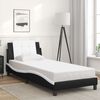 vidaXL Cadre de lit avec LED sans matelas Zadar noir blanc 100x203 cm