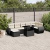 vidaXL Salon de jardin 8 pcs avec coussins noir r&eacute;sine tress&eacute;e