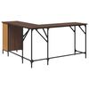 vidaXL Bureau chêne marron 141x141x75 cm bois d'ingénierie