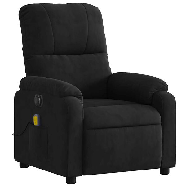vidaXL Fauteuil inclinable de massage &eacute;lectrique noir tissu microfibre