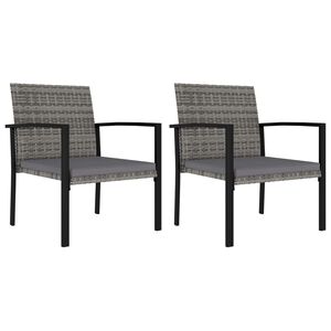 vidaXL Chaises &agrave; manger de jardin lot de 2 R&eacute;sine tress&eacute;e Gris