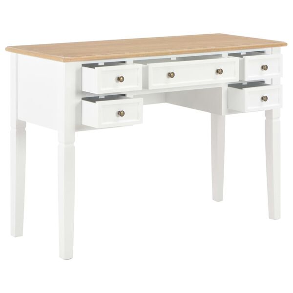 vidaXL Bureau Blanc 109,5 x 45 x 77,5 cm Bois
