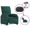 vidaXL Fauteuil inclinable de massage &eacute;lectrique vert fonc&eacute; tissu