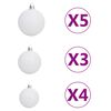 vidaXL Demi-arbre de No&euml;l artificiel pr&eacute;-&eacute;clair&eacute; et boules blanc 150cm