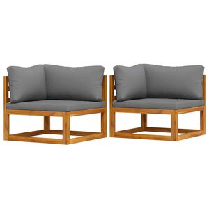 vidaXL Canap&eacute;s d'angle sectionnels 2 pcs avec coussins Gris fonc&eacute;