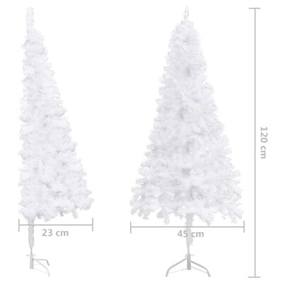 vidaXL Arbre de Noël artificiel d'angle LED et boules blanc 120 cm PVC