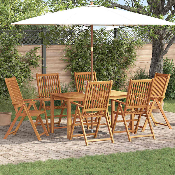 vidaXL Ensemble de salle &agrave; manger pour jardin 7 pcs Marron
