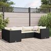 vidaXL Salon de jardin 6 pcs avec coussins Noir R&eacute;sine tress&eacute;e
