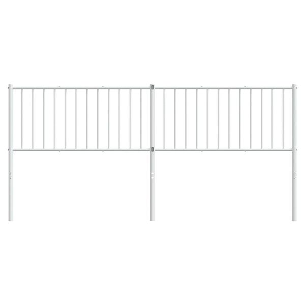 vidaXL T&ecirc;te de lit de remplacement m&eacute;tal blanc 193 cm