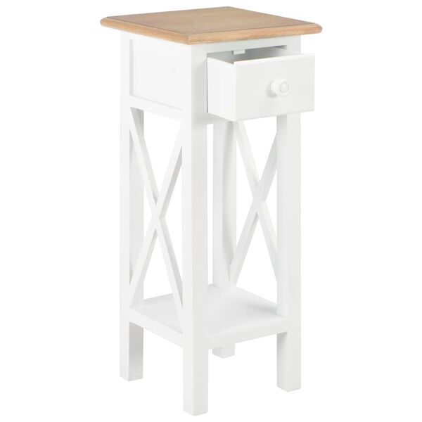 vidaXL Table d'appoint Blanc 27 x 27 x 65,5 cm Bois