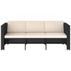 vidaXL Salon de jardin 4 pcs avec coussins R&eacute;sine tress&eacute;e Noir