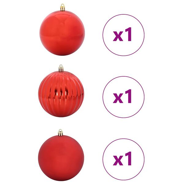 vidaXL Ensemble de Boules de No&euml;l XXL 3 pcs Rouge Plastique