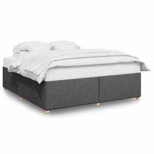 vidaXL Cadre de lit sans matelas gris foncé tissu