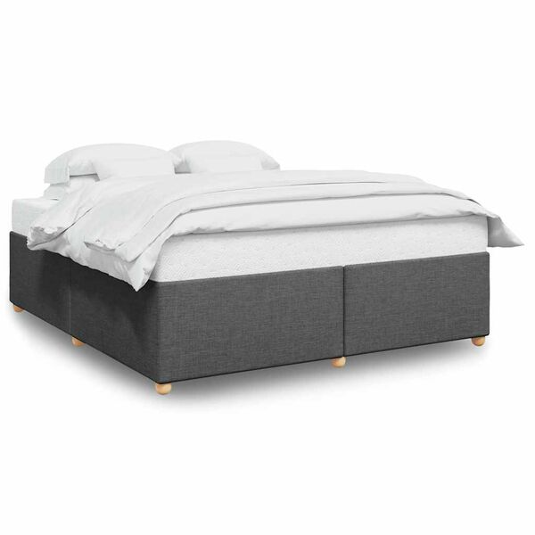 vidaXL Cadre de lit sans matelas gris foncé tissu