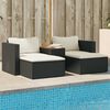 vidaXL Salon de jardin 5 pcs avec coussins noir r&eacute;sine tress&eacute;e acacia