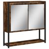 vidaXL Armoire à miroir de salle de bain chêne fumé bois d’ingénierie