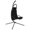 vidaXL Chaise balan&ccedil;oire de jardin et coussin noir tissu Oxford/acier