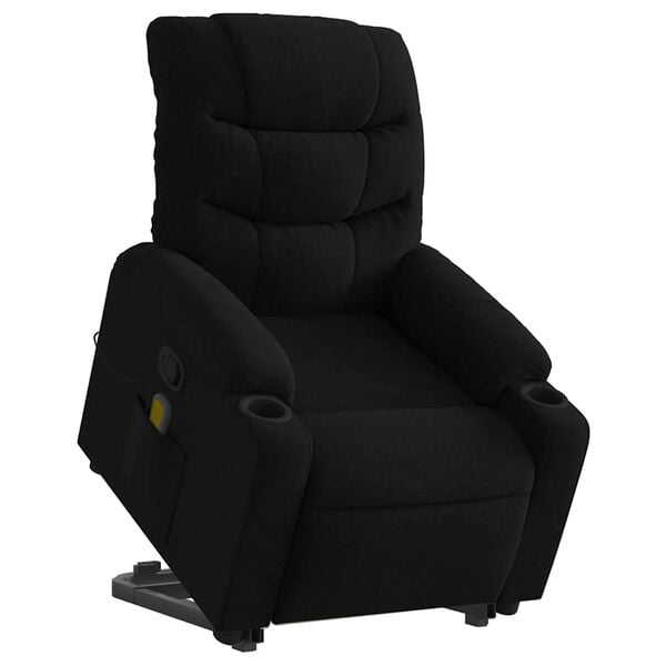 vidaXL Fauteuil inclinable de massage noir tissu