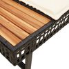 vidaXL Salon de jardin avec coussins 2 pcs noir r&eacute;sine tress&eacute;e acacia
