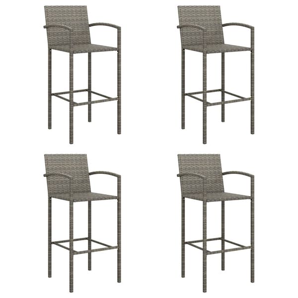 vidaXL Ensemble de bar de jardin 5 pcs gris résine tressée
