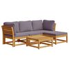 vidaXL Salon de jardin avec coussins 5 pcs Bois d'acacia solide