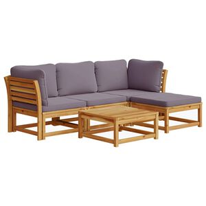 vidaXL Salon de jardin avec coussins 5 pcs Bois d'acacia solide