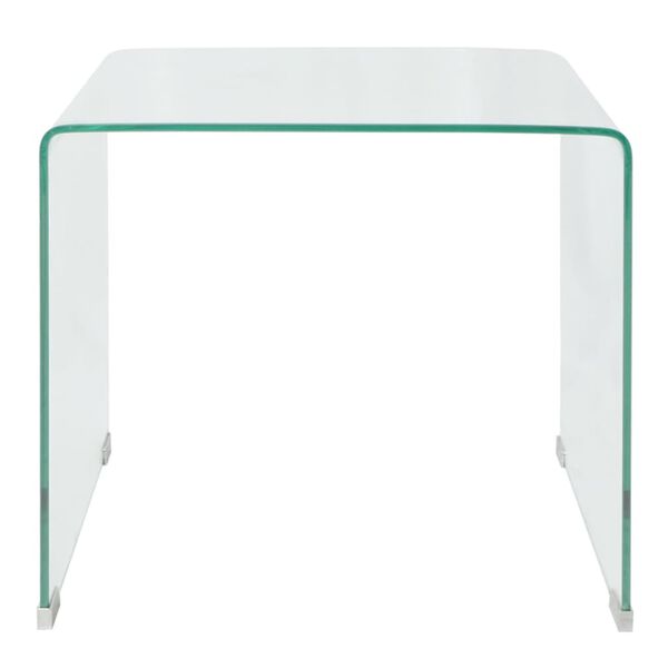 vidaXL Table basse 49,5 x 50 x 45 cm Verre trempé Transparent