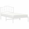 vidaXL Cadre de lit m&eacute;tal sans matelas et t&ecirc;te de lit blanc 100x190 cm