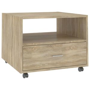 vidaXL Table basse ch&ecirc;ne sonoma 55x55x40 cm bois d'ing&eacute;nierie