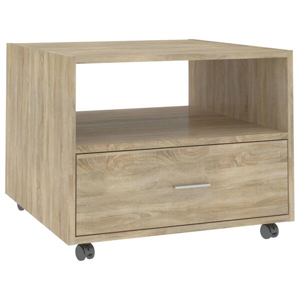 vidaXL Table basse ch&ecirc;ne sonoma 55x55x40 cm bois d'ing&eacute;nierie
