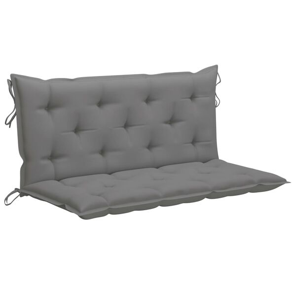 vidaXL Balancelle avec coussin gris 120 cm Bois de teck solide