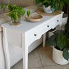 vidaXL Table de console et coiffeuse avec 3 tiroirs Blanc