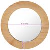 vidaXL Miroir mural 40 cm Teck Rond