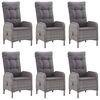 vidaXL Ensemble &agrave; manger de jardin 7 pcs Gris
