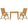 vidaXL Ensemble &agrave; manger de jardin 3 pcs 85x85x74 cm Bois d'acacia solide