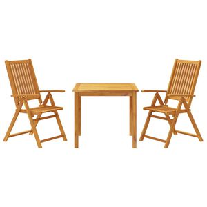 vidaXL Ensemble &agrave; manger de jardin 3 pcs 85x85x74 cm Bois d'acacia solide
