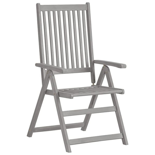 vidaXL Chaises inclinables de jardin lot de 2 Gris Bois solide acacia