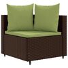 vidaXL Salon de jardin 4 pcs avec coussins marron r&eacute;sine tress&eacute;e