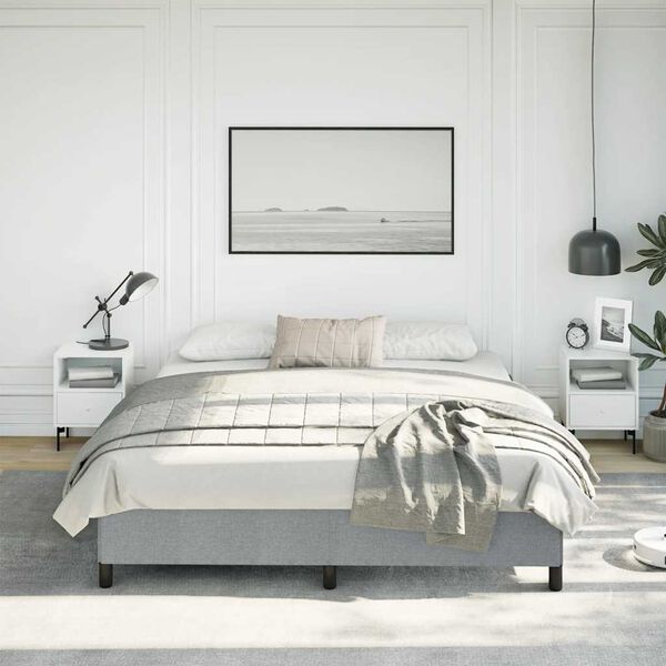 vidaXL Cadre de lit sans matelas gris clair tissu
