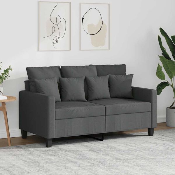 vidaXL Canap&eacute; &agrave; 2 places Gris fonc&eacute; 120 cm Tissu