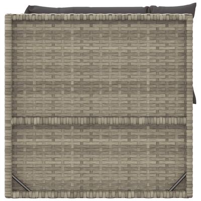 vidaXL Salon de jardin 3 pcs avec coussins Gris Résine tressée