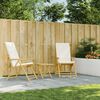 vidaXL Chaises inclinables de jardin pliantes lot de 2 coussins bambou